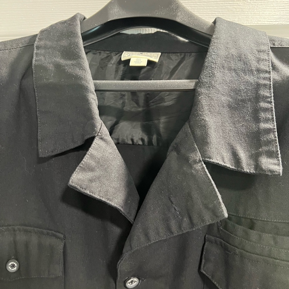 Liberty Blues Men's Black Shirt Jacket Unlined Cotton Twill 5 XL Tall - Picture 8 of 11